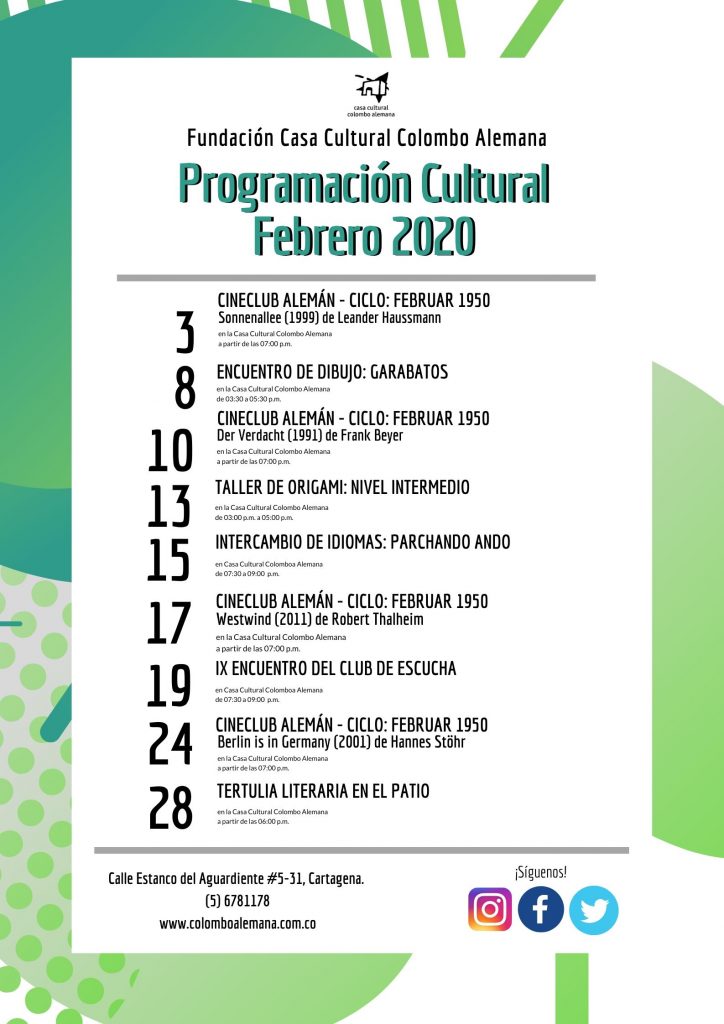 Programación Cultural Febrero 2020